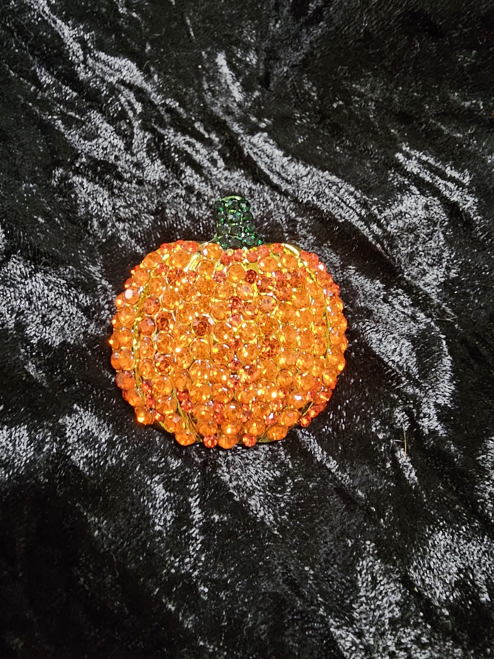 Orange Crystal Pumpkin Brooch
